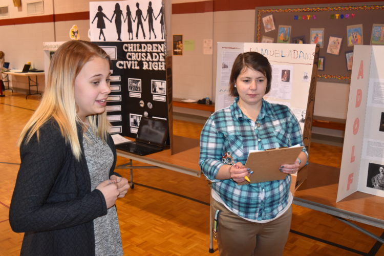 Courtesy photo Kaylee Hoholik, left, and judge Edie Erickson are shown.